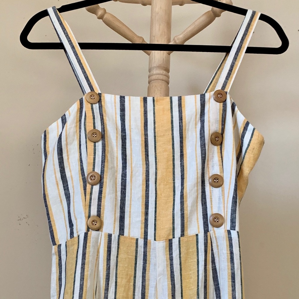 blue yellow white jumpsuits